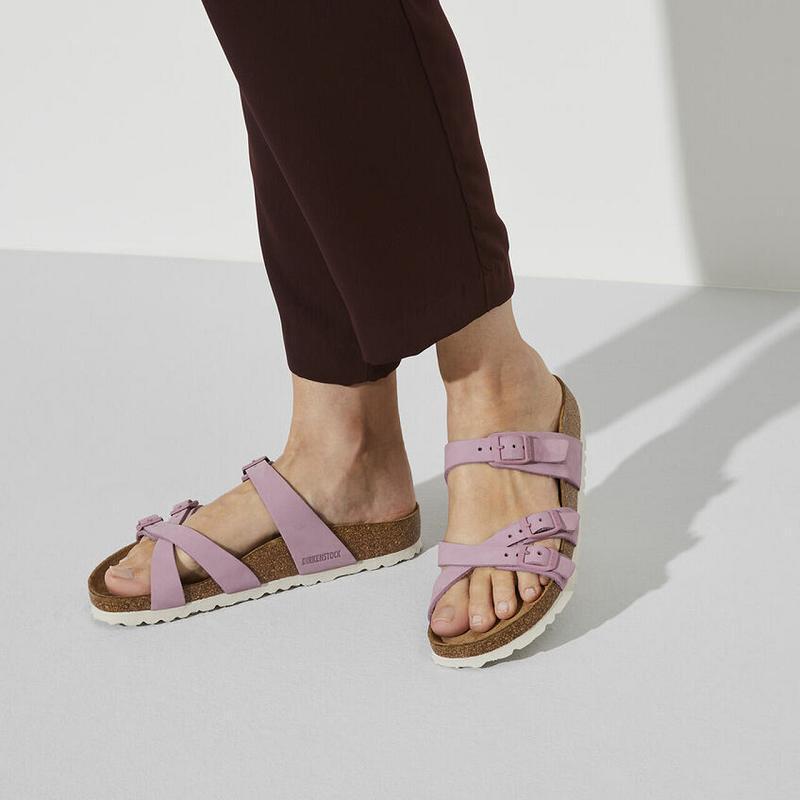 Birkenstock Soft Footbed Nubuck Læder Franca Dame Lilla | DK 451RVD